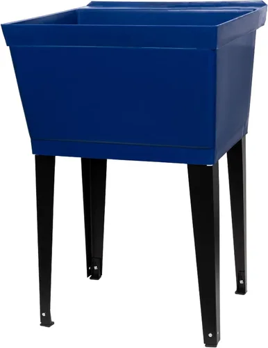 Miniatura 13 de Tina de lavandería fregadero utilitario de 19 galones de JS Jackson Supplies con patas de metal ajustables, ideal para cuarto de lavandería, sótano