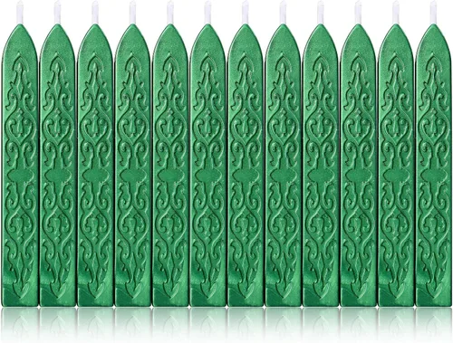 Miniatura 11 de Yoption 12 varillas de cera de sellado con mechas, tótem de oro antiguo manuscrito de fuego para sello de cera (oro antiguo)