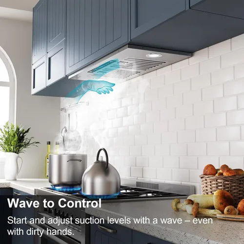 Miniatura 3 de IKTCH Campana extractora de 30 pulgadas, 900 CFM, convertible con conductos/sin conductos, campana de ventilación de cocina de acero inoxidable
