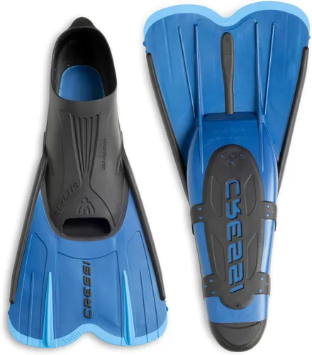 Miniatura 4 de Cressi Aletas de natación cortas y ligeras para adultos con bolsillo completo autoajustable y cómodo para el pie, perfectas para viajar, color agua