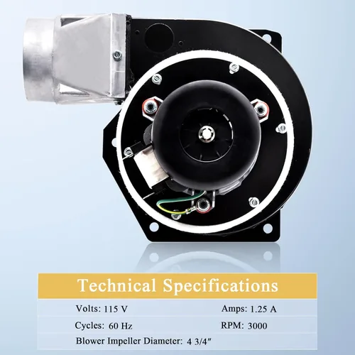 Miniatura 3 de Criditpid Motor de soplador de escape 80602 de repuesto para estufas de pellets Vogelzang VG5790, VG5770, estufa estadounidense y USSC AP5660L