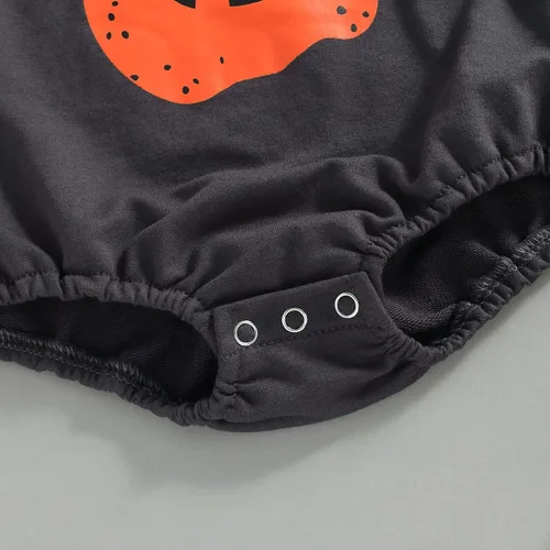 Miniatura 101 de Ropa de Halloween para bebé niña, sudadera con estampado de calabaza, mameluco de burbujas, lindo traje de Acción de Gracias de otoño