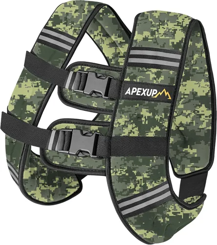 Miniatura 33 de APEXUP - Chaleco con peso de 5, 10, 15, 20, 25 y 30 libras para hombre y mujer, con rayas reflectantes, equipo para entrenamiento de fuerza y correr