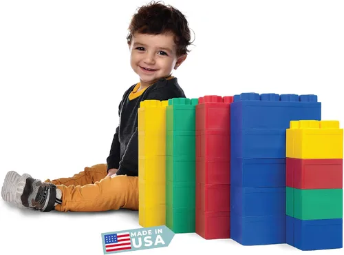 Miniatura 12 de BiggoBlocks Bloques de construcción grandes para niños de 3 a 8 años – Juego Mega de 288 piezas – Juguete STEM para interiores y exteriores