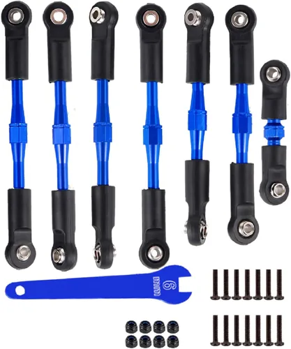 Tensores ajustables para 1/10 Slash/Rustler/Stampede/Bandit VXL 4WD, tensores ajustables Camber Links Toe Link, 7 unidades, azul marino