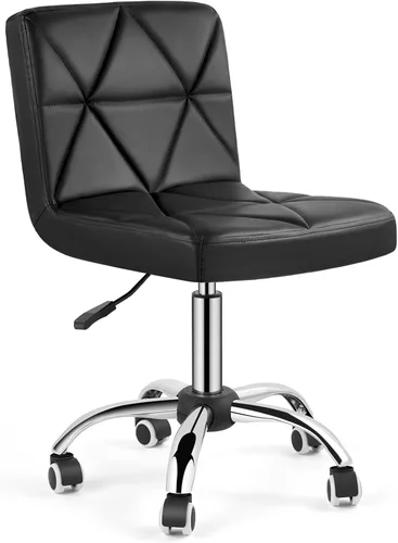 COSVALVE Silla de escritorio sin brazos, silla de oficina giratoria de 360 grados, silla de oficina giratoria de altura ajustable con ruedas