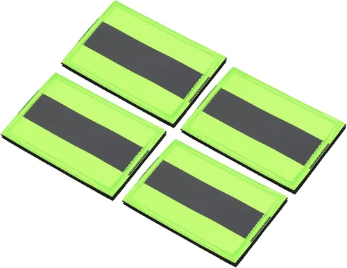Miniatura 12 de PATIKIL Parche reflectante de 2 x 3 pulgadas, 4 piezas de cierre de gancho y bucle de seguridad para deportistas nocturnos, trabajadores, Negro