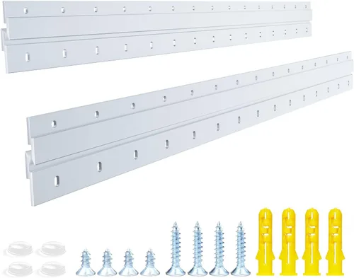 Miniatura 16 de Colgador de Cuadros con Riel Francés, Colgador Z de Aluminio Sistema de Montaje en Pared Entrelazado Kit de Herrajes Clips Z para Colgar Cuadros