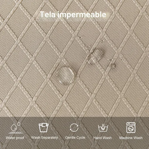 Miniatura 7 de Genina Fundas de asiento impermeables para sillas de comedor, fundas para sillas de comedor, fundas para sillas de cocina (caqui, 4 piezas)