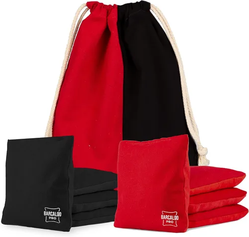 Barcaloo Juego de 8 bolsas profesionales para cornhole reguladoras para todo tipo de clima, de doble cara, bolsas de frijoles laterales pegajosas y