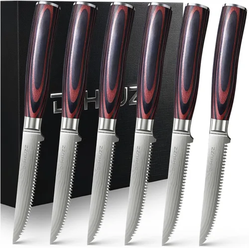 Miniatura 11 de DiiHAUZZ Cuchillo de chef de 8 pulgadas, cuchillo de cocina ultra afilado en acero inoxidable de alto carbono para chefs profesionales y caseros