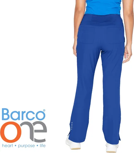 Miniatura 2 de BARCO One Pantalón de uniforme médico de pierna recta tipo cargo con 4 bolsillos para mujer