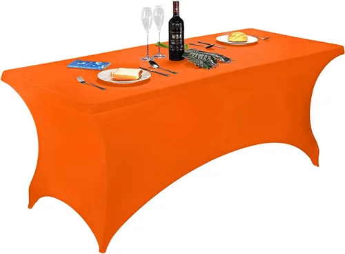 Miniatura 14 de LZY Cubierta de Mesa Elástica Ajustable de Spandex para Mesa Plegable de 6 pies, 4 pies o 8 pies, Mantel de Cóctel Rectangular, Perfecto para Champn