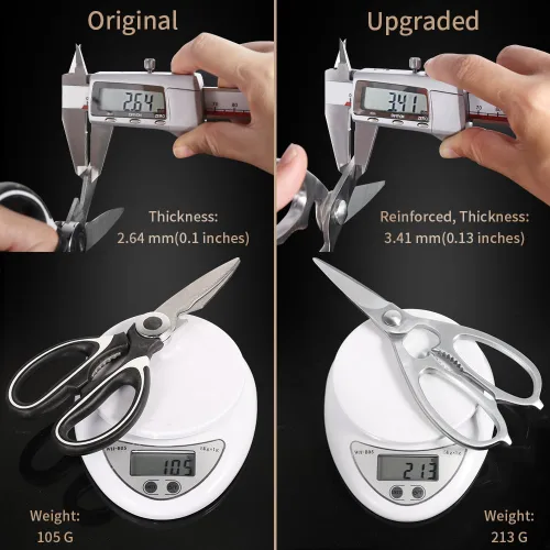 Miniatura 2 de Newness - Tijeras de cocina multiusos, tijeras de cocina sólidas de acero inoxidable de alta calidad para abrelatas, galletas de nuez, tijeras