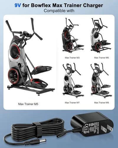 Miniatura 2 de Cable de alimentación de 9 V para Bowflex Max Trainer compatible con Bowflex Max Trainer M5 M3 M7 M8 HVT máquina de cardio, cinta de correr