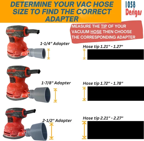 Miniatura 4 de Adaptador de manguera de vacío compatible con BLACK+DECKER lijadora de órbita aleatoria de 5 pulgadas BDERO100 BDERO600 BDERO200AEV BDEQS300