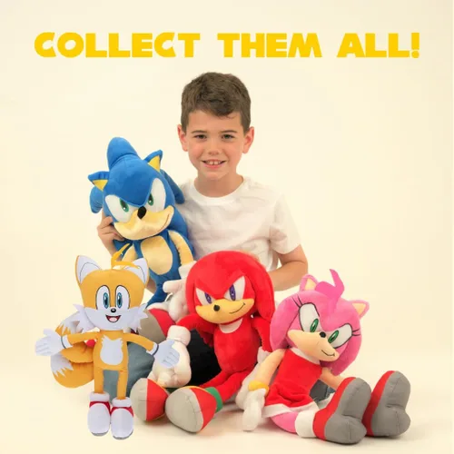 Miniatura 6 de Sonic The Hedgehog Anime Knuckles The Echidna - Almohada de peluche para niños, súper suave y acogedora, 18.50 pulgadas de alto, (producto oficial)
