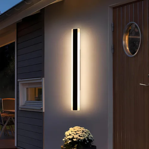 Miniatura 35 de Luces de Pared Modernas para Exterior de Casa, Apliques de Pared al Aire Libre de 23.6 Pulgadas, 3 Luces Color 3000K/4500K/6000K, Resistente al Agua