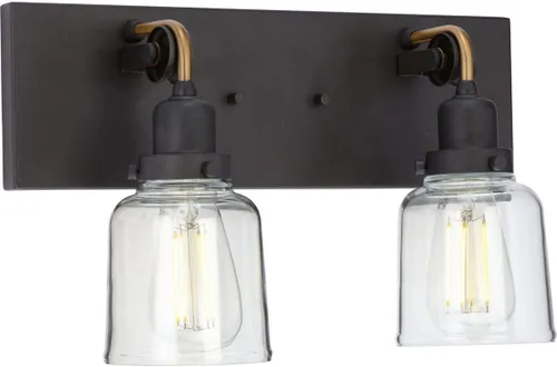 Miniatura 31 de Progress Lighting Rushton Collection - Lámpara de tocador de baño de cristal transparente (1 lámpara), níquel cepillado