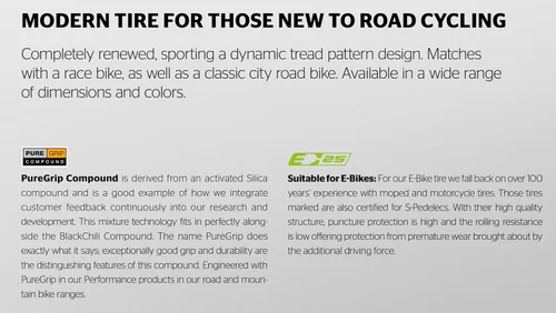 Miniatura 2 de Continental Ultra Sport III - Road Bike Tire Versatile Road Tire with Modern Tread Design - E25 Ebike Rated - PureGrip Negro