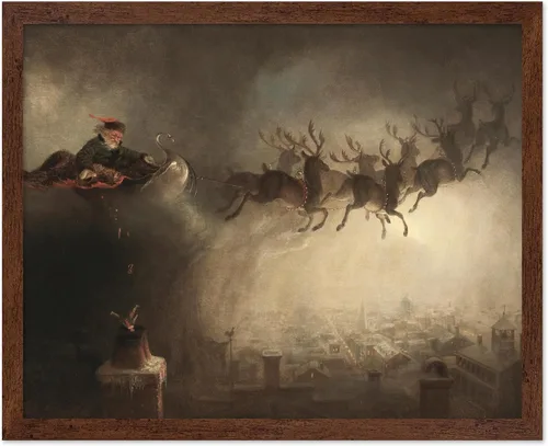 Miniatura 8 de Poster Master Póster vintage de Papá Noel, impresión retro de Navidad, arte navideño, arte de trineo de reno, regalo para hombres y mujeres
