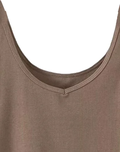 Miniatura 3 de SWEATYROCKS - Camiseta corta sin mangas con tela acanalada para mujer