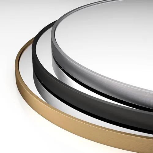 Miniatura 5 de Espejo redondo de vidrio templado plateado de 30 pulgadas, espejo de baño, espejo de tocador con marco de metal, espejo de pared circular para baño