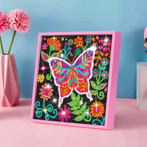 Miniatura 9 de ZUYUSUT Kits de pintura artística de diamantes para niñas de 5 a 12 años, kits de arte y manualidades, kits de gemas por números con marco de madera