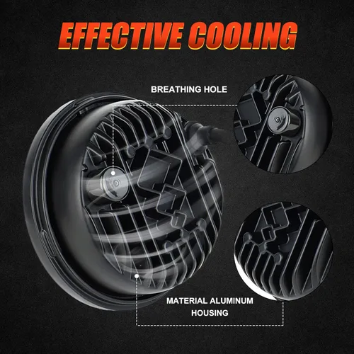 Miniatura 4 de Luces de cruce para motocicleta LED, luz antiniebla de 11.4 cm, proyector de luz auxiliar, lámpara de conducción para Road King Electra Glide Negro
