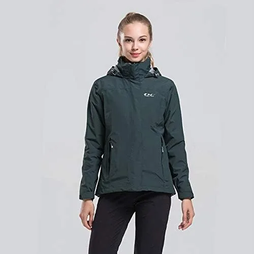 Miniatura 7 de Diamond Candy Chaqueta de invierno 3 en 1 para mujer, impermeable, con capucha, chaqueta de esquí de forro polar cálido