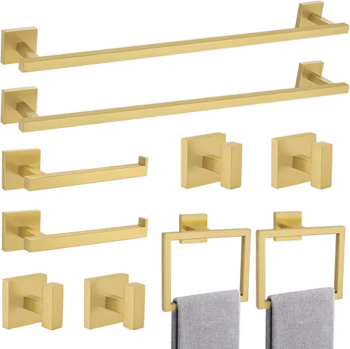 Miniatura 12 de TQKAG Juego de 5 piezas de accesorios de baño de níquel cepillado clásico montado en la pared de acero inoxidable SUS304 juego de accesorios de baño