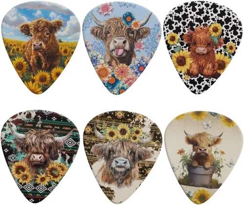 Miniatura 19 de KEIAHUAN Cool Skull - Púas de guitarra – Plectros triángulos clásicos para bajos, guitarras acústicas y eléctricas – Púas pesadas para guitarristas