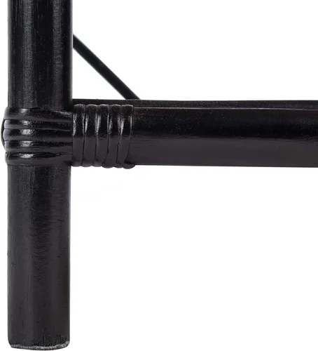 Miniatura 10 de SAFAVIEH Home Collection - Mesita de noche Roya negra y natural con cajón y estante, mesa de acento costera, marco estilo bambú y cajón de ratán