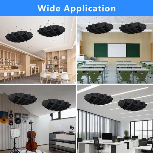 Miniatura 9 de Panel acústico de gofres para techo, paneles acústicos POOMEL absorbentes de sonido, gran panel de reducción de ruido colgante, difusores de sonido