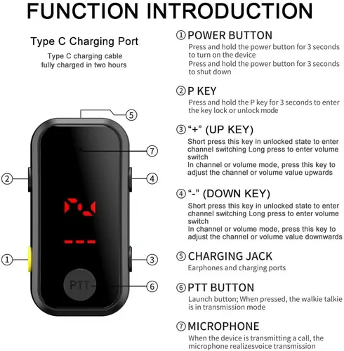 Miniatura 4 de Super Mini Walkie Talkies Pro con impermeable, radio bidireccional con auriculares para adultos, al aire libre, senderismo, béisbol, restaurante