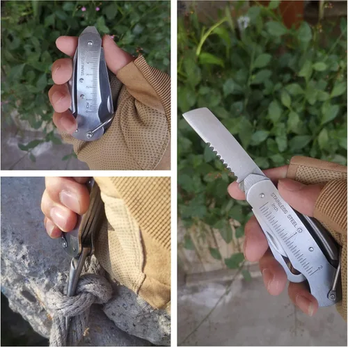 Miniatura 7 de Cuchillo de Supervivencia para Marinero Tamaño Bolsillo EDC Multiherramienta Swiss Army Skipper Herramienta de Emergencia para Rigging
