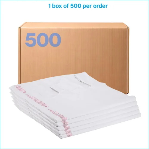 Miniatura 6 de SSWBasics Bolsas grandes de plástico blanco para camisetas (caja de 500) – 18 x 8 x 30 pulgadas – perfectas para restaurantes, tiendas