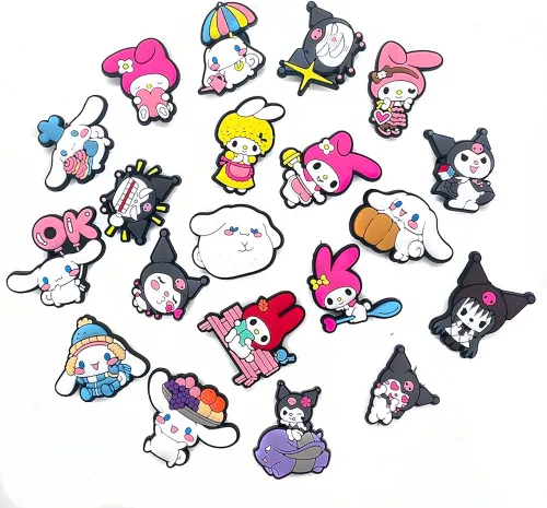 DASDINGO 20 piezas de lindos dijes de animales de dibujos animados para zapatos, accesorios para mochila para adultos, hebillas, pulseras para