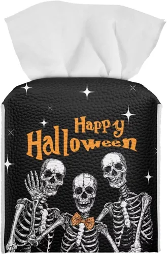 Miniatura 24 de Lindas decoraciones de ajolote con estampado de animales, caja de pañuelos de cuero, soporte de Navidad, organizador de papel de seda impermeable