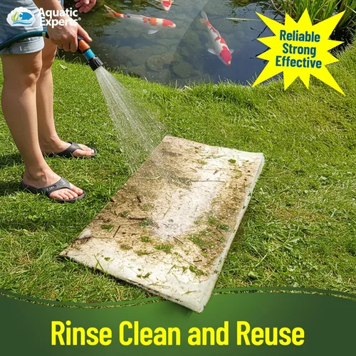 Miniatura 6 de Aquatic Experts Almohadilla de filtro clásica para estanque Koi FINE – Filtro de estanque en rollo blanco a granel, filtros de estanque ultra