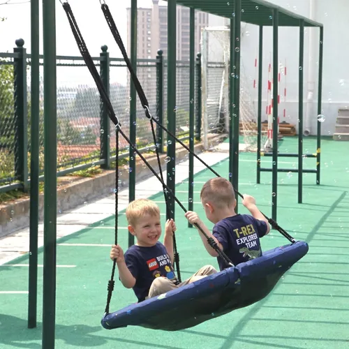 Miniatura 10 de Columpio de platillo – Asiento de columpio de árbol de 40 pulgadas con tela Oxford impermeable 900D para niños y adultos Capacidad de peso de 700