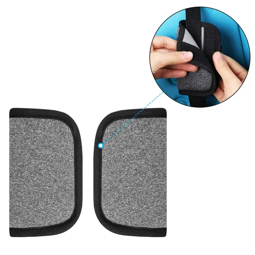 Miniatura 2 de Accmor Fundas de correa de asiento de automóvil para bebés y niños, fundas de correa de asiento de automóvil, almohadillas de hombro, fundas de Gris
