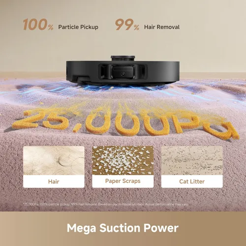 Miniatura 2 de DREAME L40 Ultra Gen 2 Robot Aspirador y trapeador con succión de 25,000 Pa, cepillo lateral extensible y trapeador, muelle de limpieza todo en uno