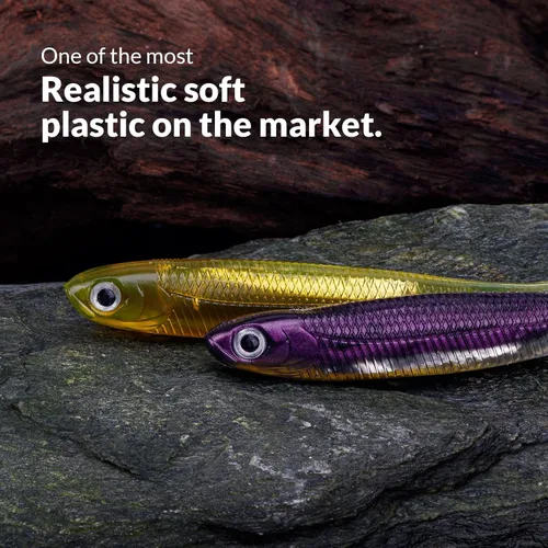 Miniatura 6 de QualyQualy Cebo de plástico suave Swimbait Paddle Tail Shad Lure Soft Bass Shad Bait Shad Minnow Paddle Tail Cebo de natación para Bass Trucha 2#