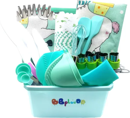 Miniatura 9 de Juego de 76 piezas para hornear y cocinar para niños, delantal para padres e hijos, kit de decoración de tartas, bolsas de tuberías y puntas