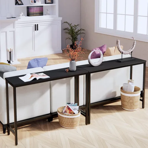 Miniatura 2 de Timberer Mesa de consola de 39.4 pulgadas, mesa de entrada de pasillo, mesa de sofá detrás del sofá, para sala de estar, entrada, fácil montaje