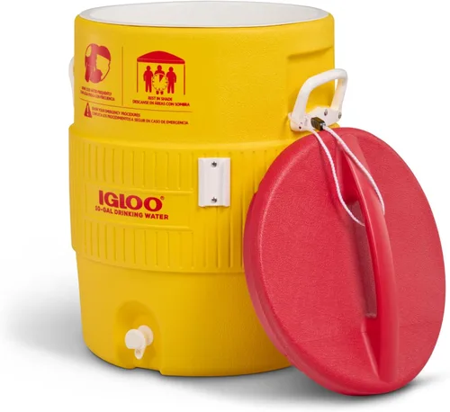 Miniatura 5 de Igloo Enfriador deportivo Dispensador de bebidas aislado con boquilla Estación portátil de lavado de manos Amarillo 10 galones