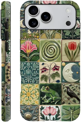 Miniatura 37 de DAIZAG Funda compatible con iPhone 13, funda duradera de protección contra golpes para niñas y mujeres, tema de retazos azul océano Tema