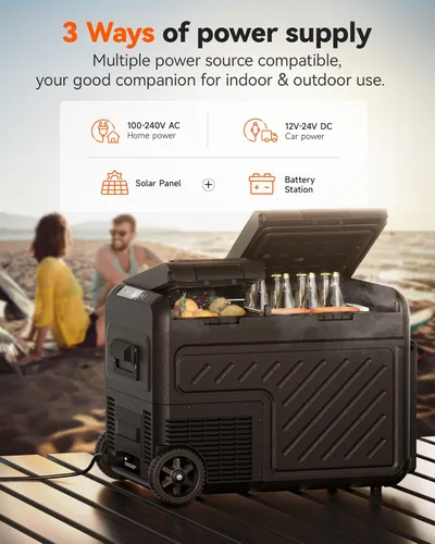 Miniatura 7 de WOLFBOX Refrigerador de coche de 12 V, refrigerador de coche de doble zona de 39 cuartos de galón, congelador portátil (-8 ℉ ~ 68 ℉) con 12/24 V CC