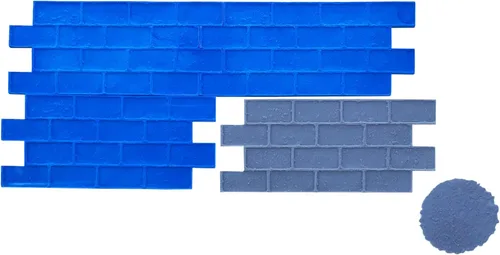 Juego de sellos de hormigón con diseño de ladrillo desgastado, patrón clásico de pavimentadora de mampostería, tapetes texturizados de poliuretano